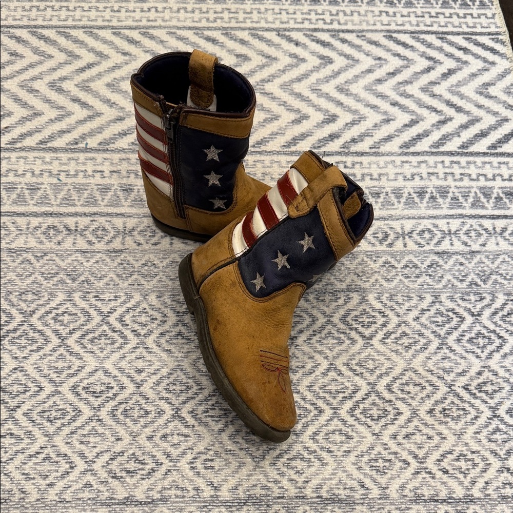 Kids Brown and Blue Star Boots